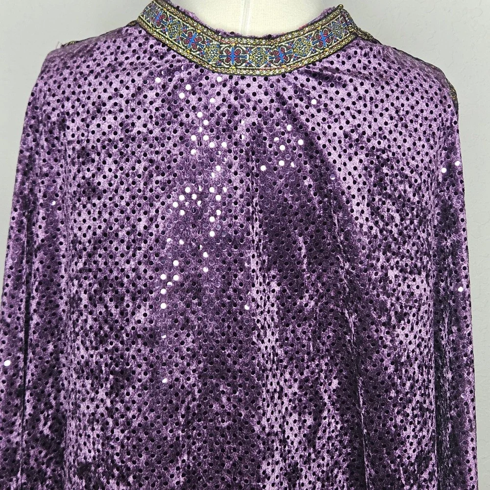 Princess Sequin Cape Costume Set Elsa Anna Inspired Purple Magenta Dress Up